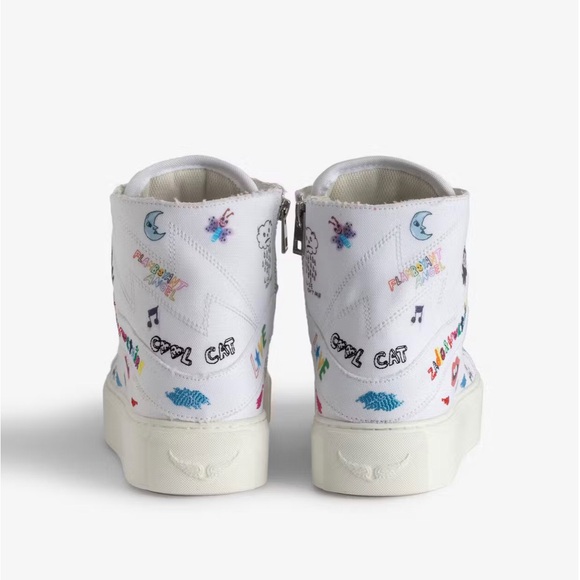Zadig & Voltaire ZV1747 High Flash Chunky High-Top Sneakers White Size 37 - Picture 4 of 6